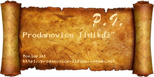 Prodanovics Ildikó névjegykártya
