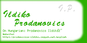 ildiko prodanovics business card